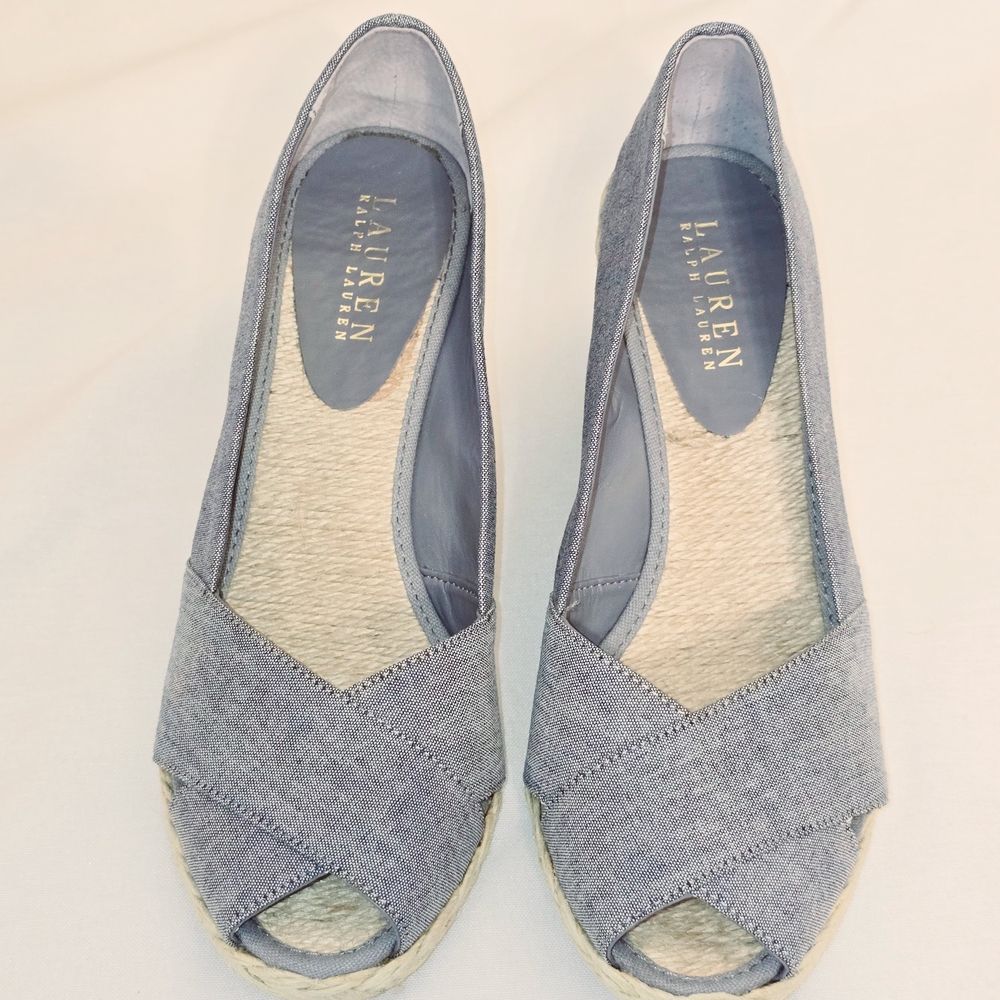 Women's Shoes Blue Espadrille Wedges
